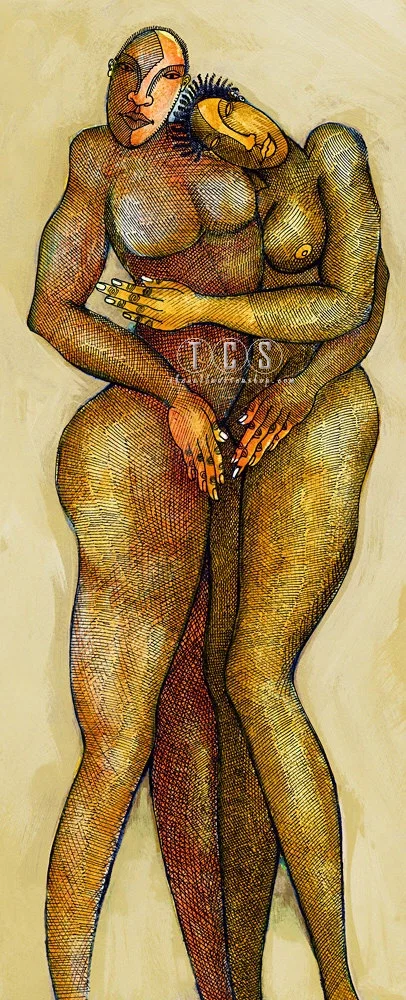 Bronze Lovers Giclee by Charles Bibbs