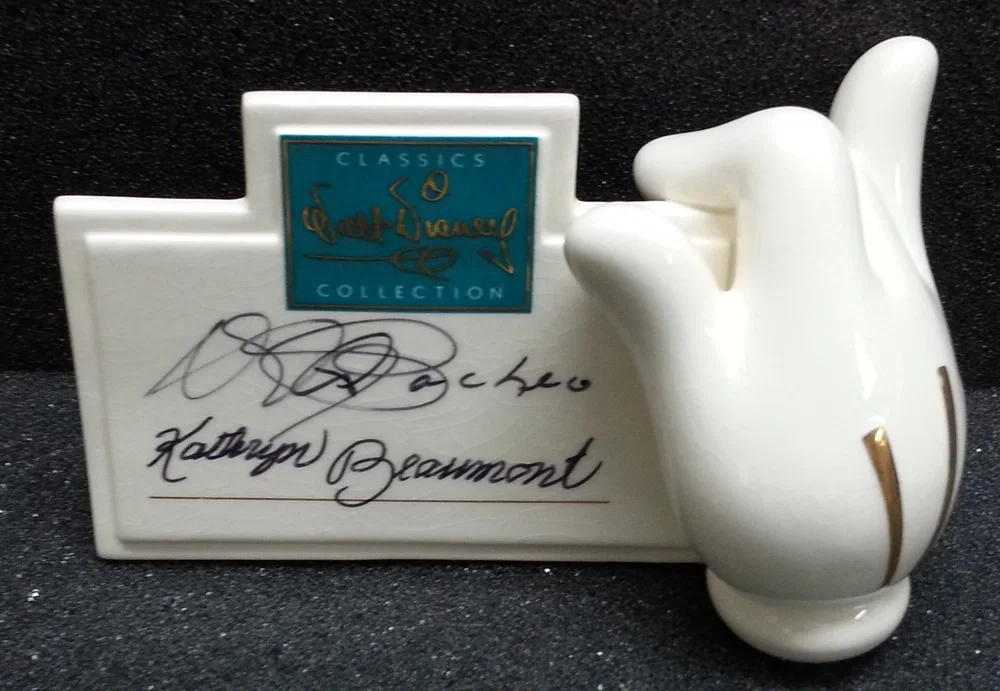 Mickey's Glove Signature Plaque Signed By Kathryn Beaumont And Pacheo by WDCC Disney Classics