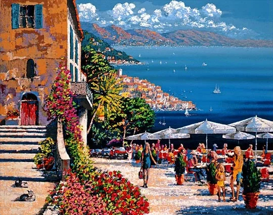 Cafe De La Ramparts Canvas by Kerry Hallam