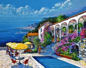 Kerry Hallam - Mediterranean Villa Canvas