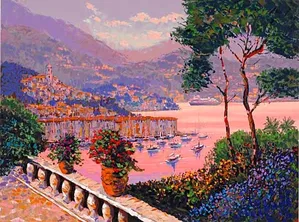 Kerry Hallam - Portofino Evening Enhanced Serigraph