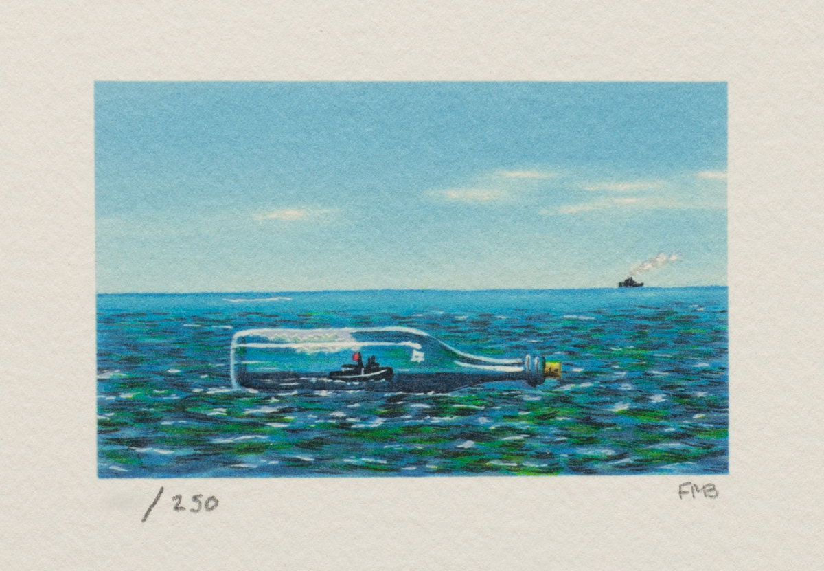 Tugboat Afloat, 1995 by Fanny Brennan — hand-signed lithograph
