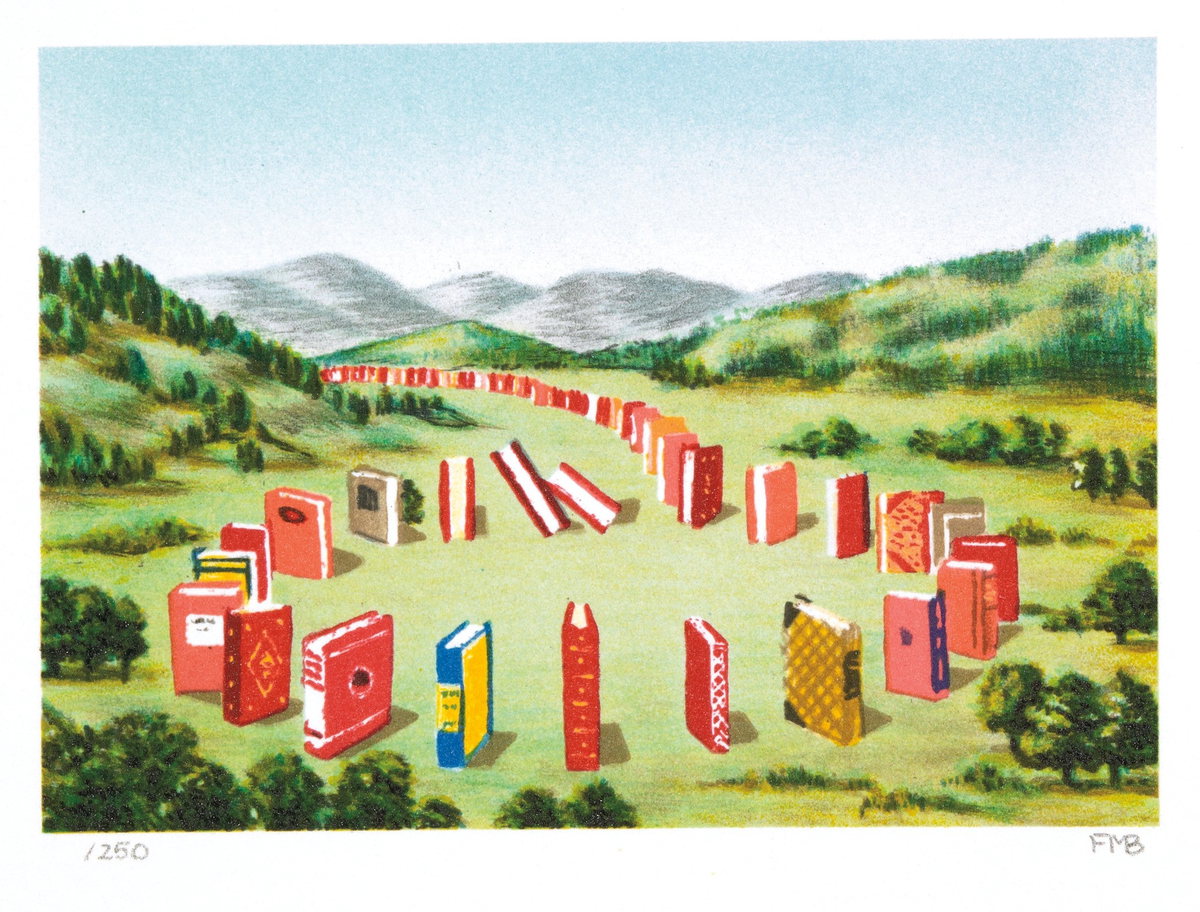 Book Circle, 1995 by Fanny Brennan — hand-signed lithograph