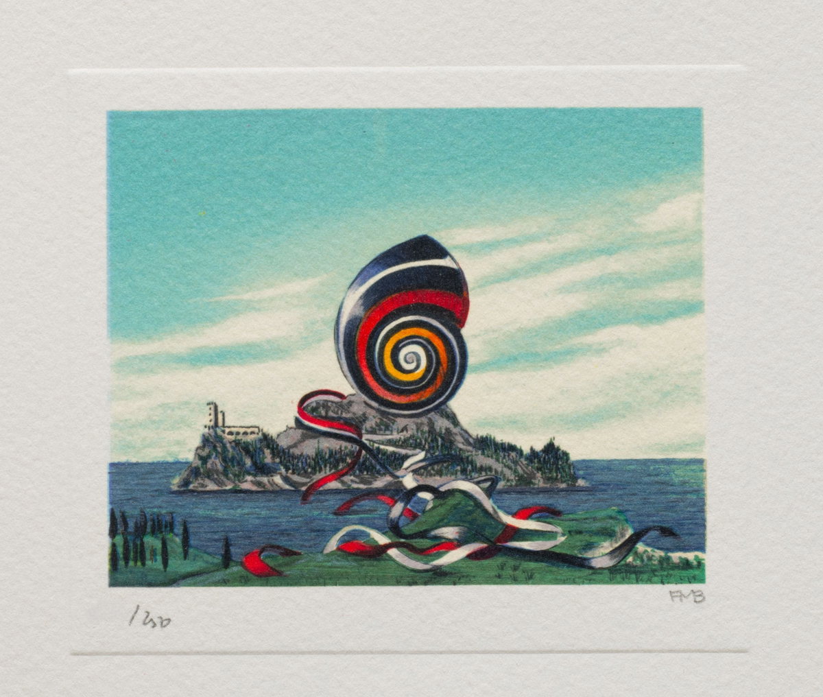 Ribbon Snail, 1992-1995 by Fanny Brennan — hand-signed lithograph
