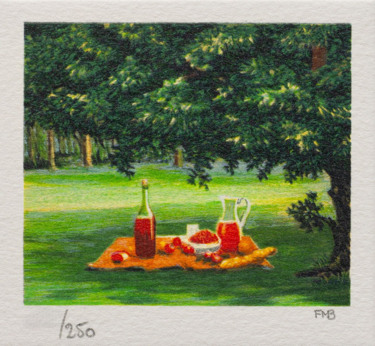 Picnic, 2000 by Fanny Brennan — hand-signed lithograph