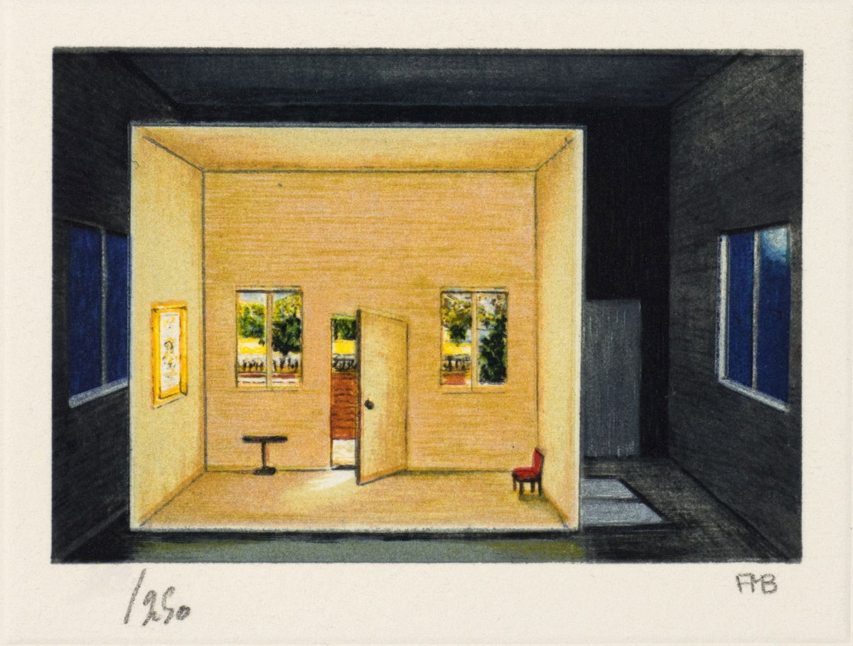 Day Room, 2000 by Fanny Brennan — hand-signed lithograph