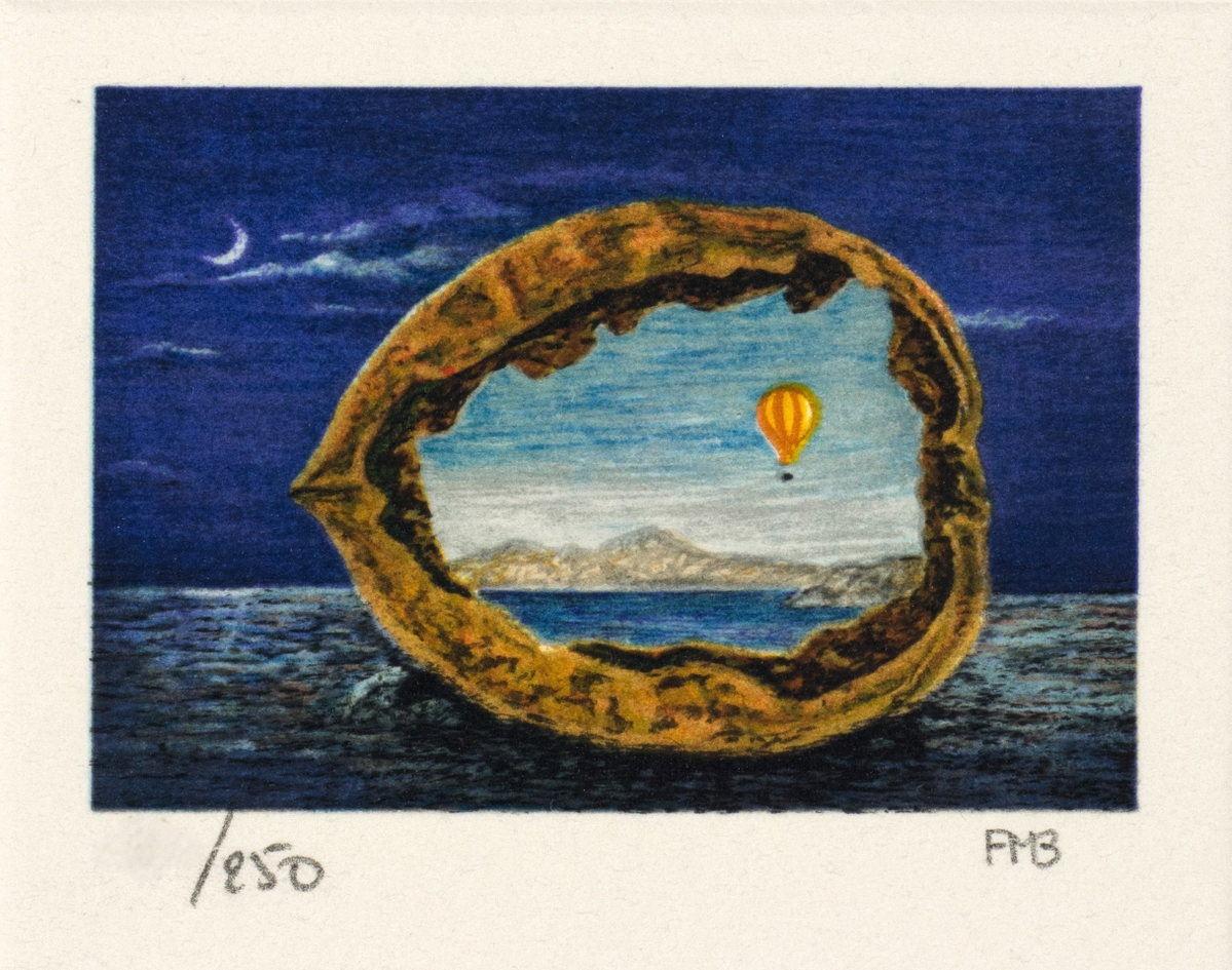 Balloon Moon, 2000 by Fanny Brennan — hand-signed lithograph