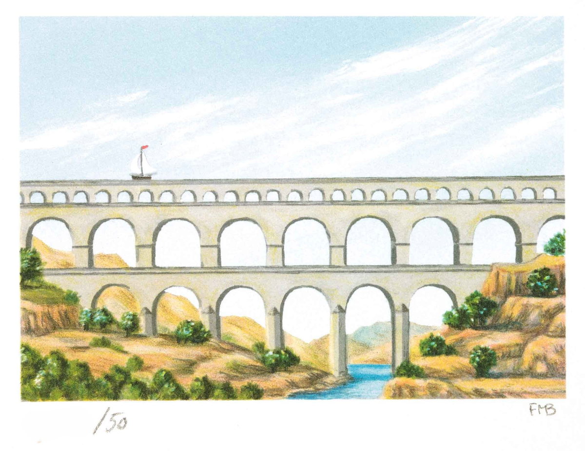 Aqueduct, 1992 by Fanny Brennan — hand-signed lithograph