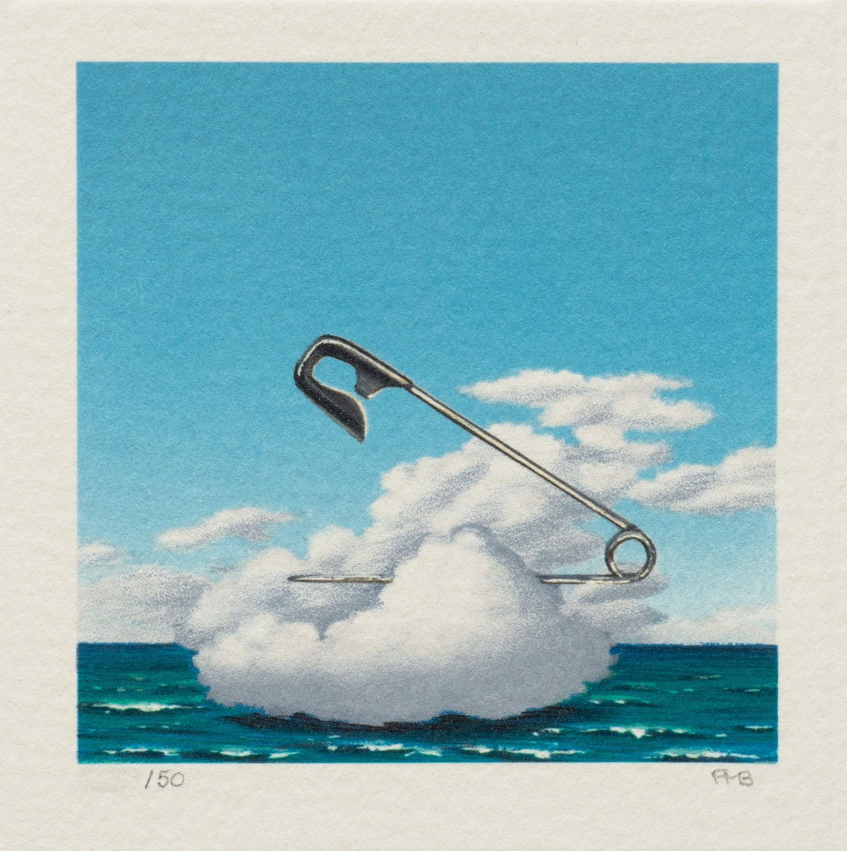Safety Pin Cloud, 1993 by Fanny Brennan — hand-signed lithograph