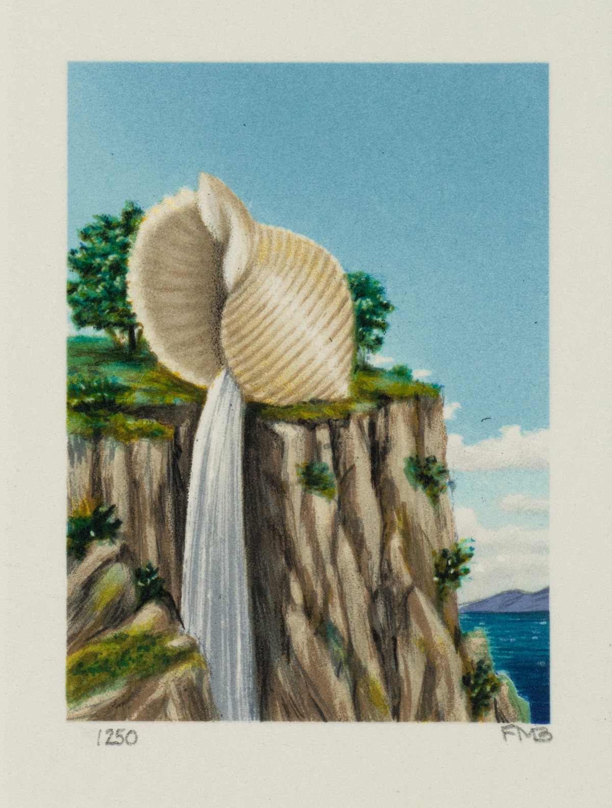 Cliff Hanger, 1993 by Fanny Brennan — hand-signed lithograph
