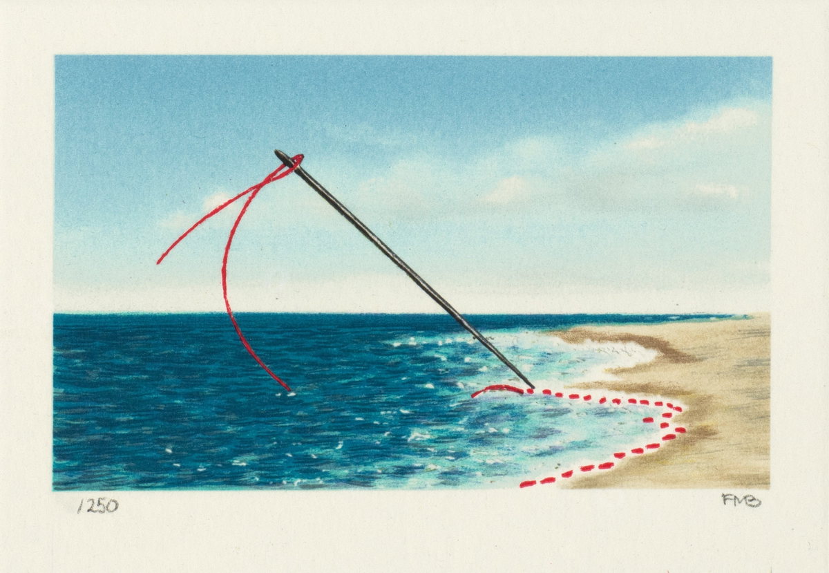 Basted Waves, 1992 by Fanny Brennan — hand-signed lithograph