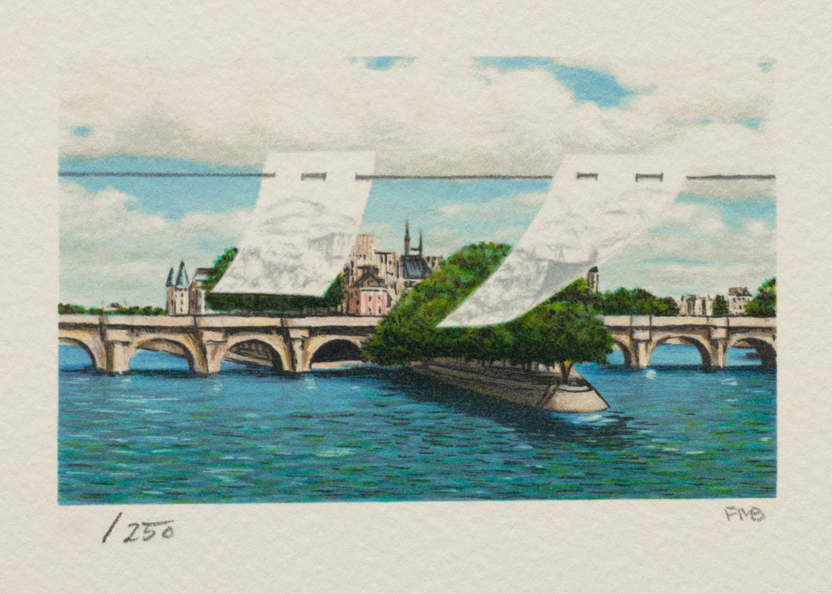 Pont Neuf, 1992 by Fanny Brennan — hand-signed lithograph