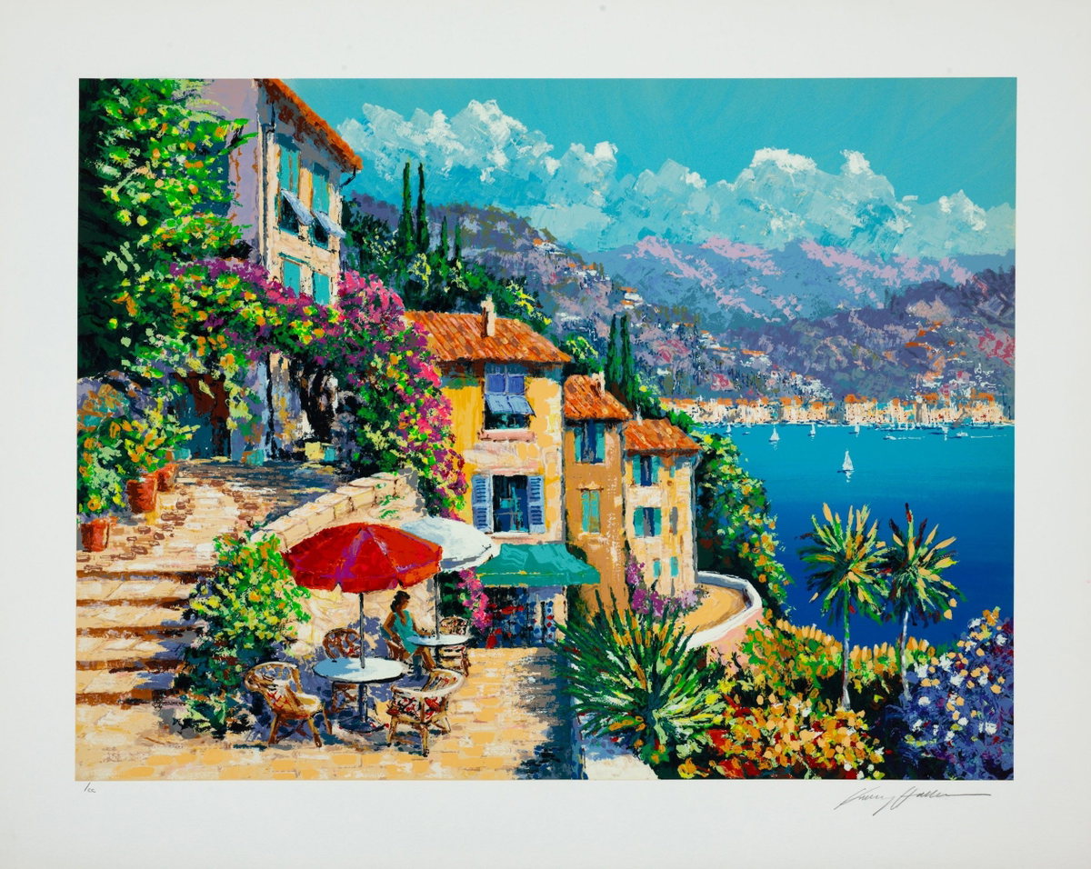 Cap d'Azur, 1996 by Kerry Hallam — hand-signed serigraph on paper