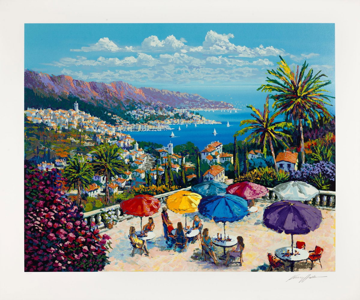 Sur la Côte, 1997 by Kerry Hallam — hand-signed serigraph on paper