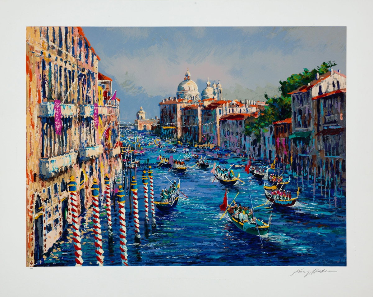 Grand Canal Venice, 1992 by Kerry Hallam — hand-signed serigraph on paper