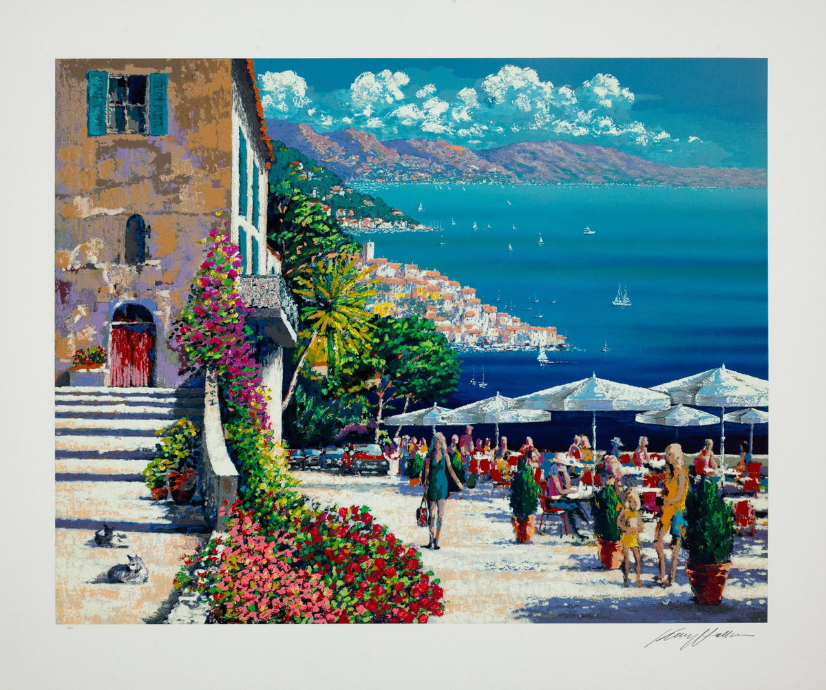 Café de la Ramparts, 1995 by Kerry Hallam — hand-signed serigraph on paper