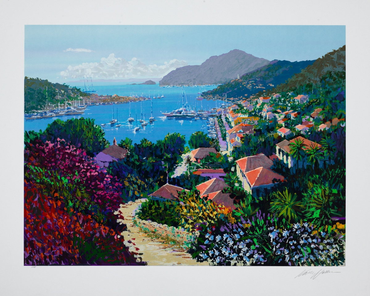 St. Bart's, 1999 by Kerry Hallam — hand-signed serigraph on paper