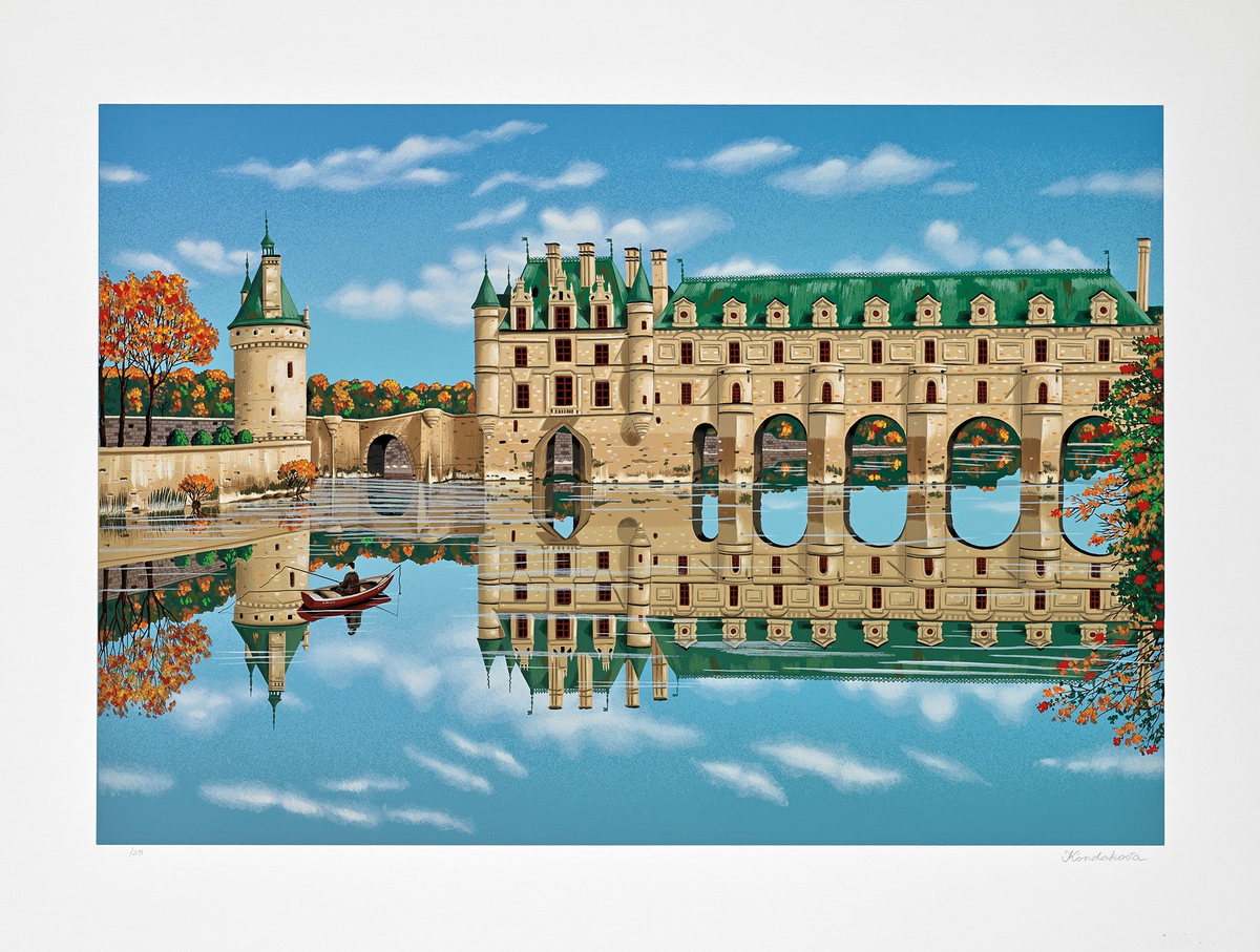 Chenonceau (Chateaux), 1996 by Liudmila Kondakova — hand-signed serigraph on paper