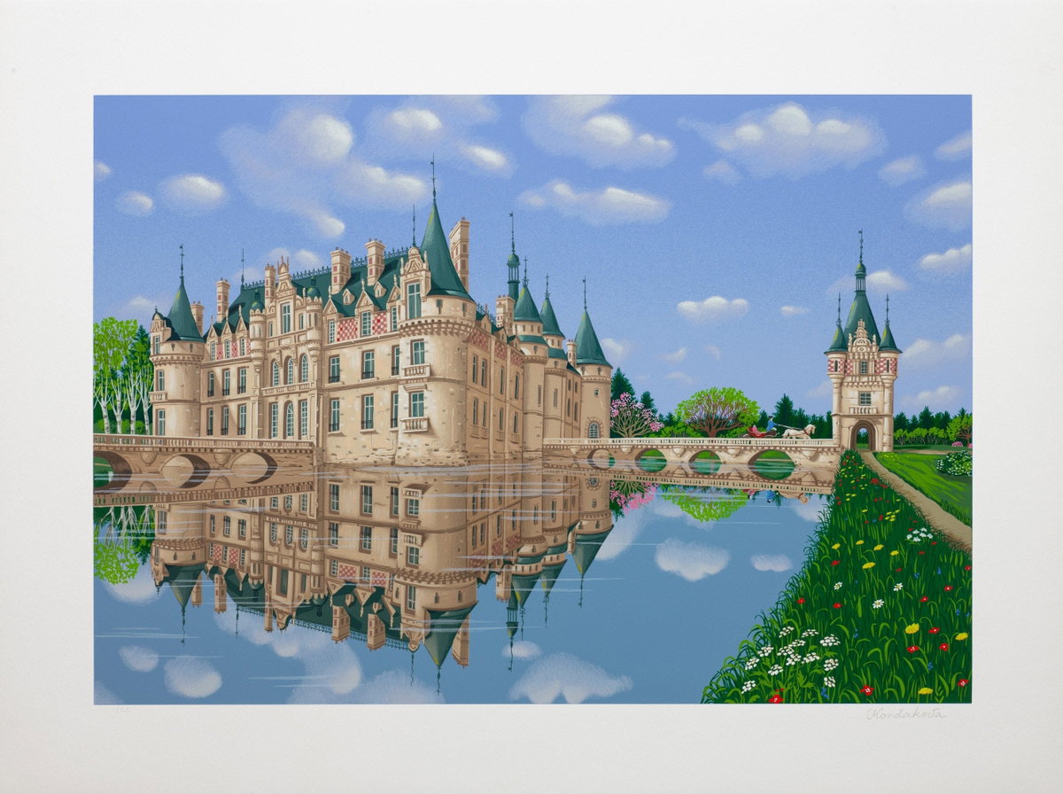 Esclimont (Chateaux), 1996 by Liudmila Kondakova — hand-signed serigraph on paper