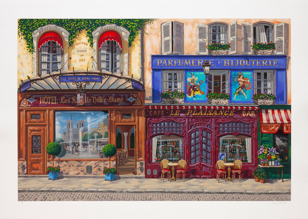 Les Rives de Notre Dame, 1997 by Liudmila Kondakova — hand-signed serigraph on paper