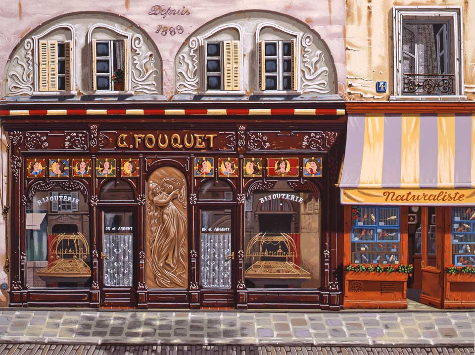 Homage to Mucha (Sidewalks of Paris), 1998 by Liudmila Kondakova — hand-signed serigraph on paper