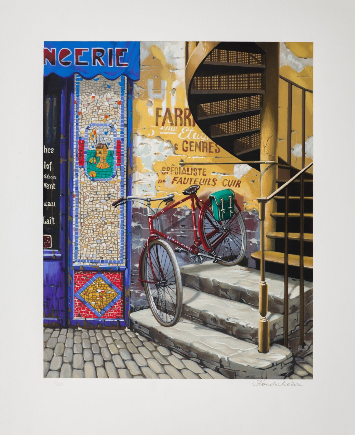 The Stairway (Parisian Memories), 2001 by Liudmila Kondakova — hand-signed serigraph on paper