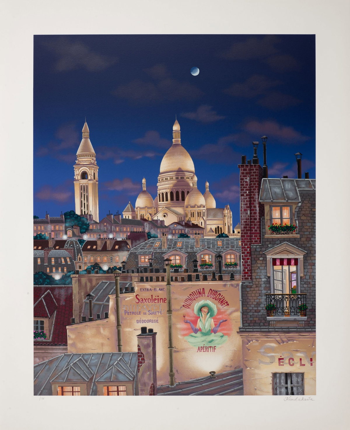 Paris Evening (Rooftops of Paris), 2000 by Liudmila Kondakova — hand-signed serigraph on paper