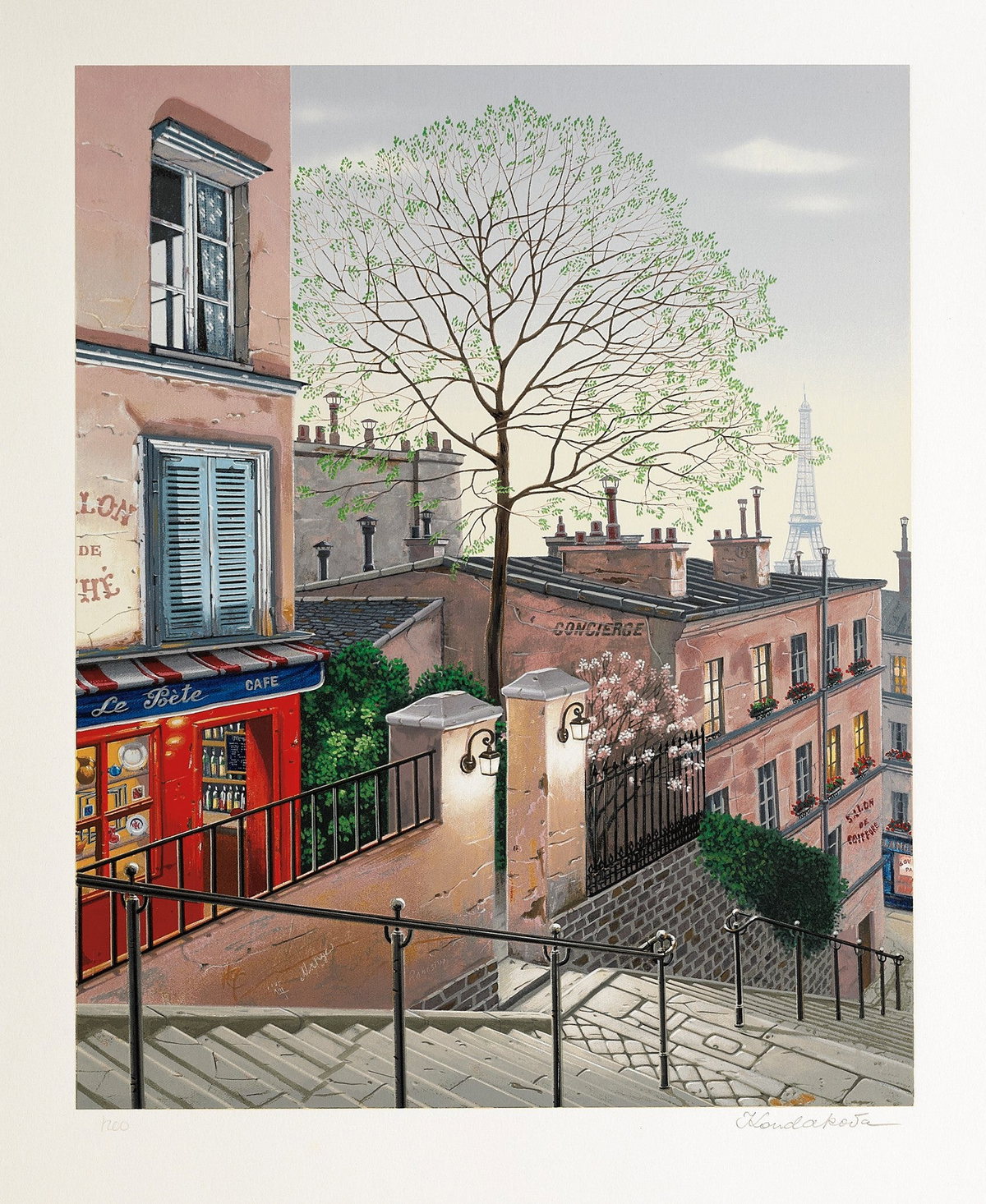 Le Poète (Parisian Memories), 2001 by Liudmila Kondakova — hand-signed serigraph on paper