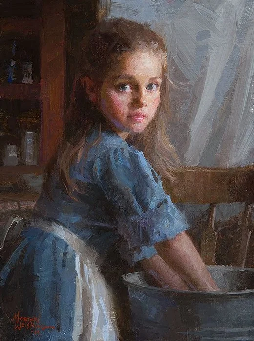 Laundry Girl Artist Proof Smallworks by Morgan Weistling
