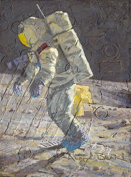 One Lucky Guy SmallWork Edition Artist Proof by Alan Bean — Giclee On Canvas