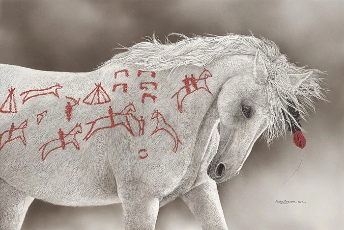 Advertising Horse by Judy Larson — Giclee On Canvas