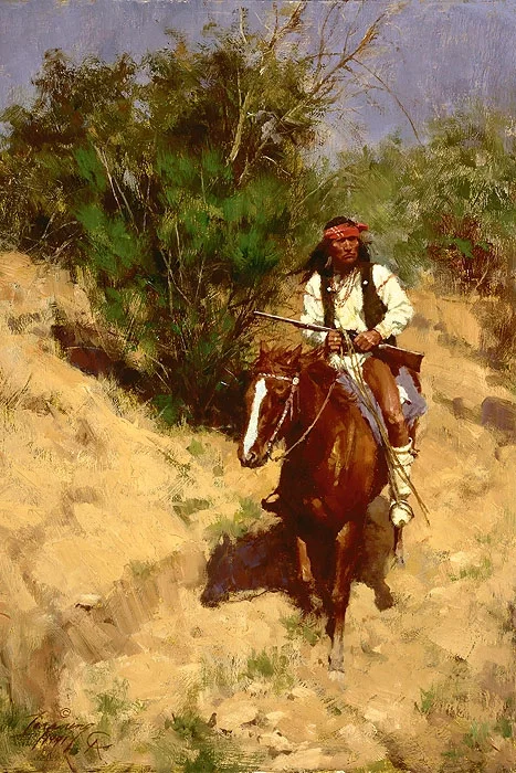 APACHE SCOUT by Howard Terpning — Giclee On Canvas Artist Proof
