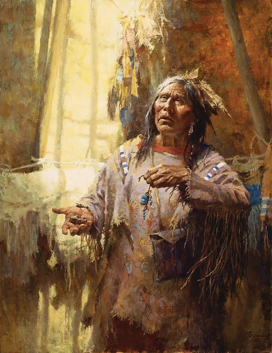 CALLING THE BUFFALO by Howard Terpning — Giclee On Canvas Artist Proof