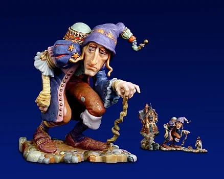 There Was A Crooked Man Porcelain Sculpture by James Christensen