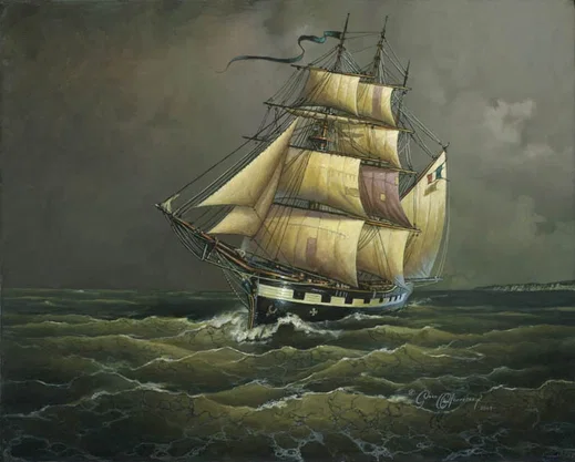 The Crossing of the Ghost Ship Bonnie Bowes by Dean Morrisey