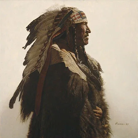 CROW INDIAN FROM LODGE GRASS by James Bama