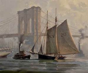 Don Demers - Working Through a Fog, East River, NYC