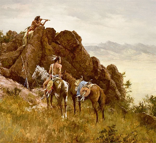 FAR SEEING GLASS by Howard Terpning — Giclee On Canvas Artist Proof