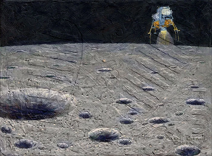 Armstrong Heads Beyond the Boulders by Alan Bean — Giclee On Canvas