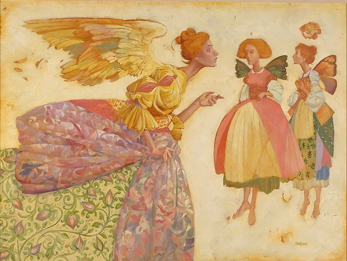 Angel with Two Faeries by James Christensen — Giclee On Canvas