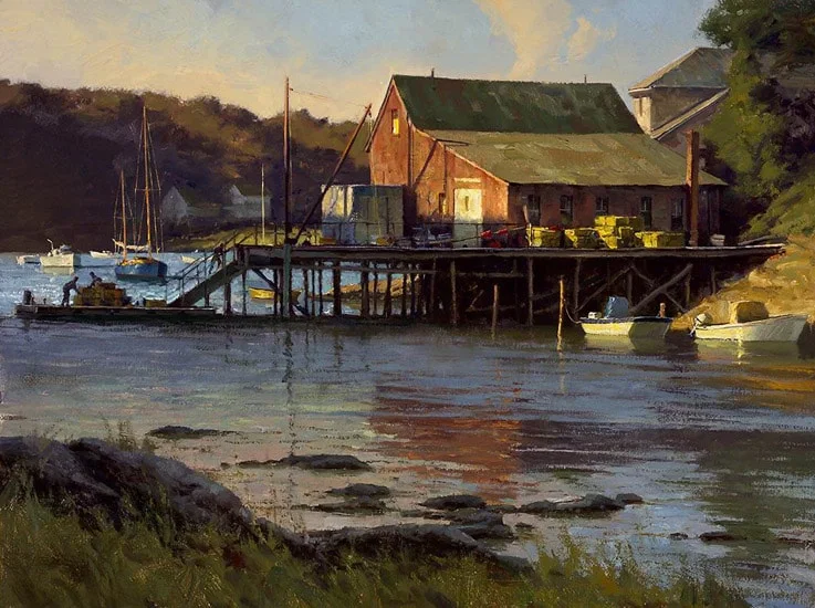Last Light Cosy Harbor by Don Demers — Giclee On Canvas