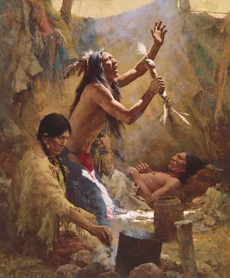 Howard Terpning - Medicine Man of the Cheyenne Masterwork Anniversary Canvas)