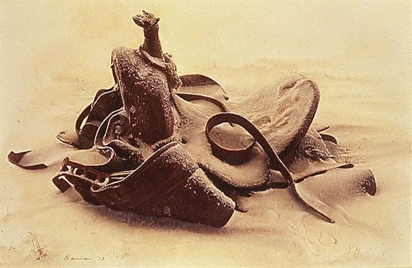 Old Saddle in the Snow by James Bama — Artist Proof Lithograph