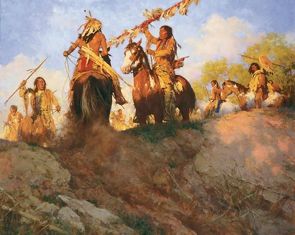 SUNSET FOR THE COMMANCHE by Howard Terpning — Giclee On Canvas Artist Proof