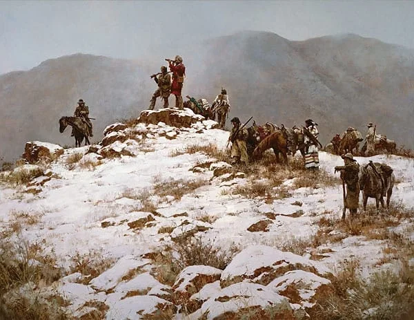 Search for the Pass by Howard Terpning — Artist Proof Lithograph