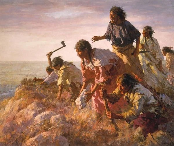 Digging in at Sappa Creek by Howard Terpning — Artist Proof Lithograph