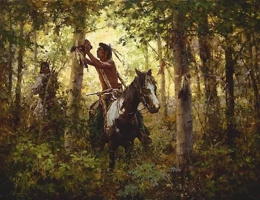 Offerings to Sun by Howard Terpning — Artist Proof Canvas