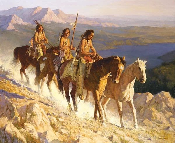 TRAIL ALONG THE BACKBONE by Howard Terpning — Giclee On Canvas Artist Proof