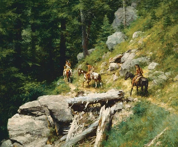 TRAIL IN THE BITTER ROOTS by Howard Terpning — Giclee On Canvas Artist Proof
