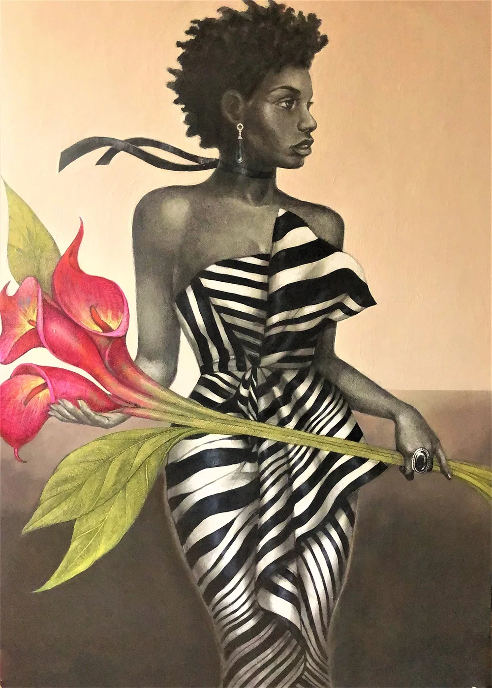 ANNIVERSARY LILIES - SCARF by Gilbert Young — Giclee On Canvas